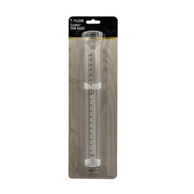 Taylor ClearVu weather-resistant outdoor rain gauge designed for year-round use
