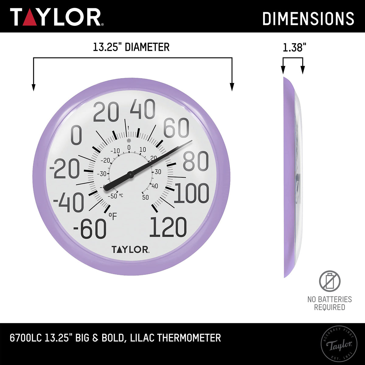 Taylor Big and Bold lens emphasizes shatterproof protection and clear visibility.