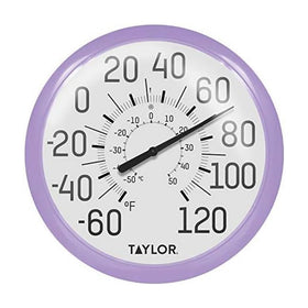 Taylor Big and Bold wall dial thermometer display with at-a-glance outdoor readings.