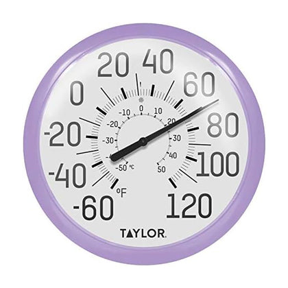 Taylor Big and Bold wall dial thermometer display with at-a-glance outdoor readings.