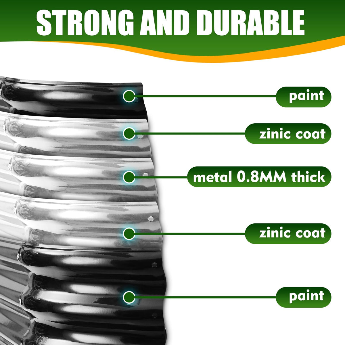 TBMLC 0-8mm-thick galvanized steel bed shows sturdy construction.