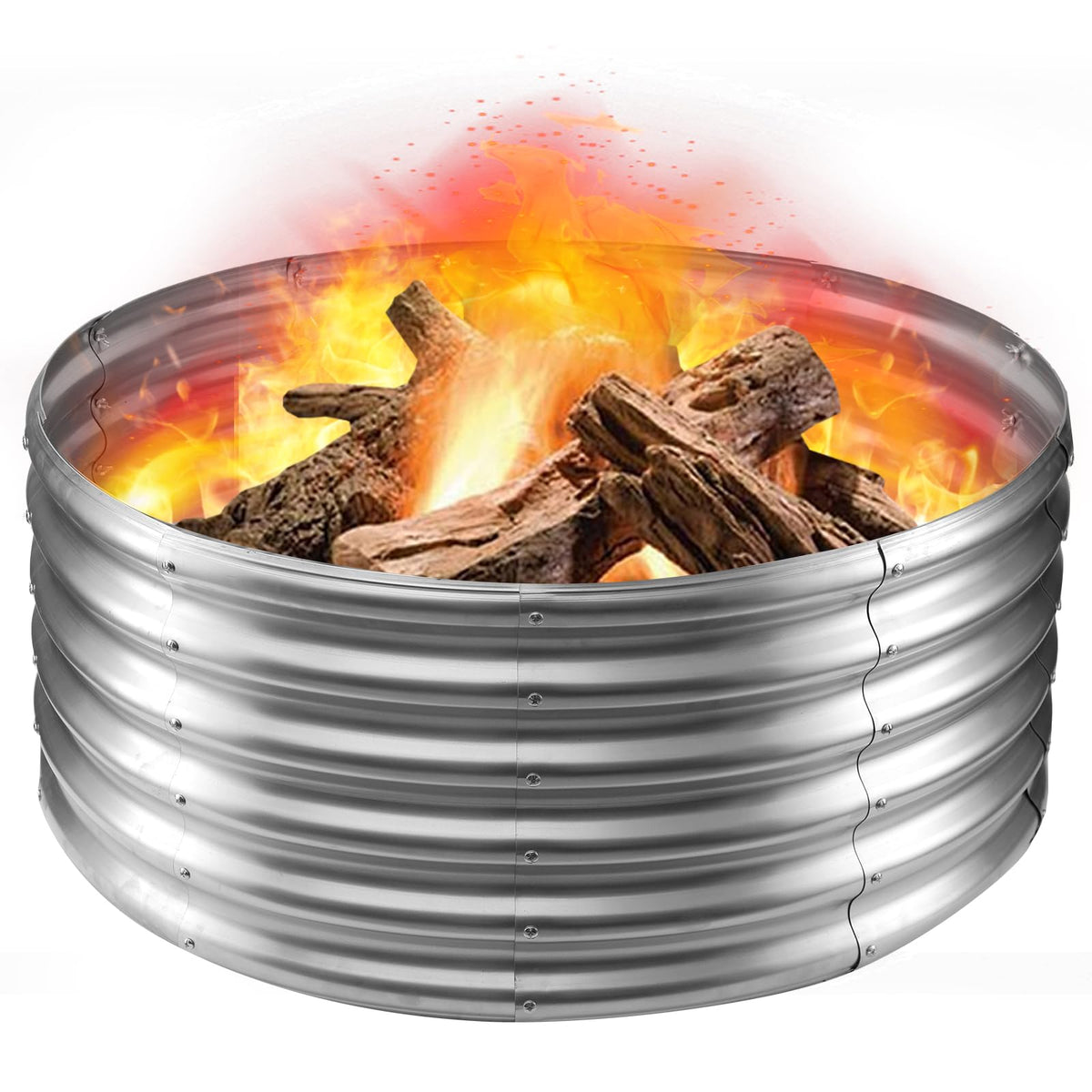 TBMLC Camp Fire Ring Pit assembled-backyard for safe, cozy outdoor fires.