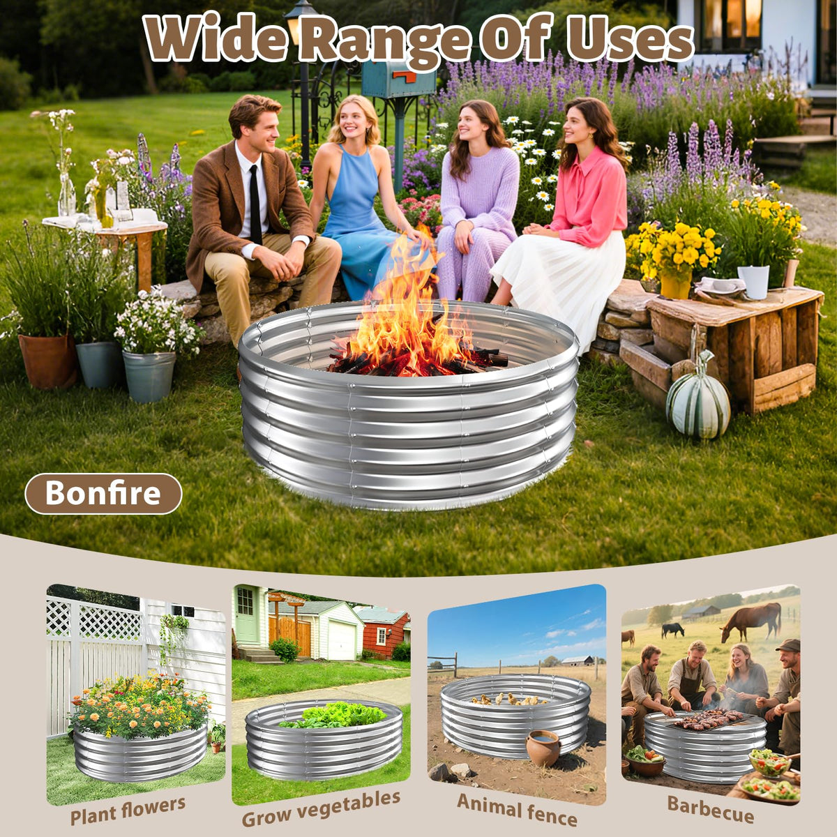TBMLC Camp Fire Ring Pit backyard setup showcasing sturdy construction in outdoor space
