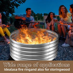 TBMLC Camp Fire Ring Pit large-round-steel for durable backyard warmth and camping versatility.