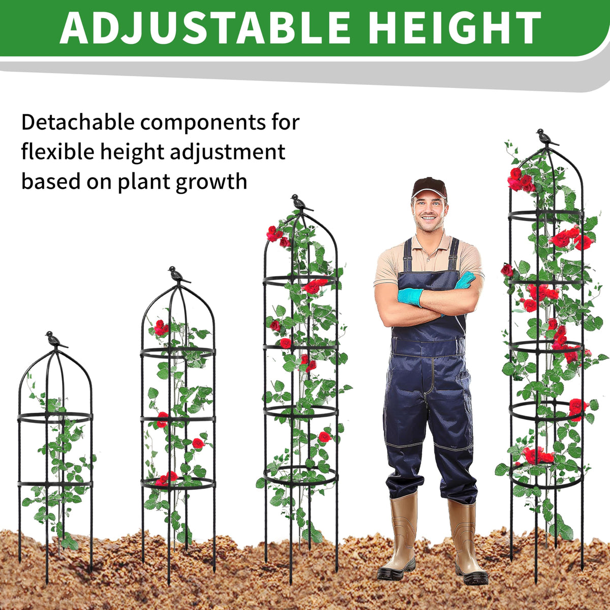 TCBWFY 5-ring adjustable design adapts to plant growth