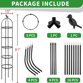 TCBWFY 6-7ft metal trellis tower stands strong against wind in outdoor spaces