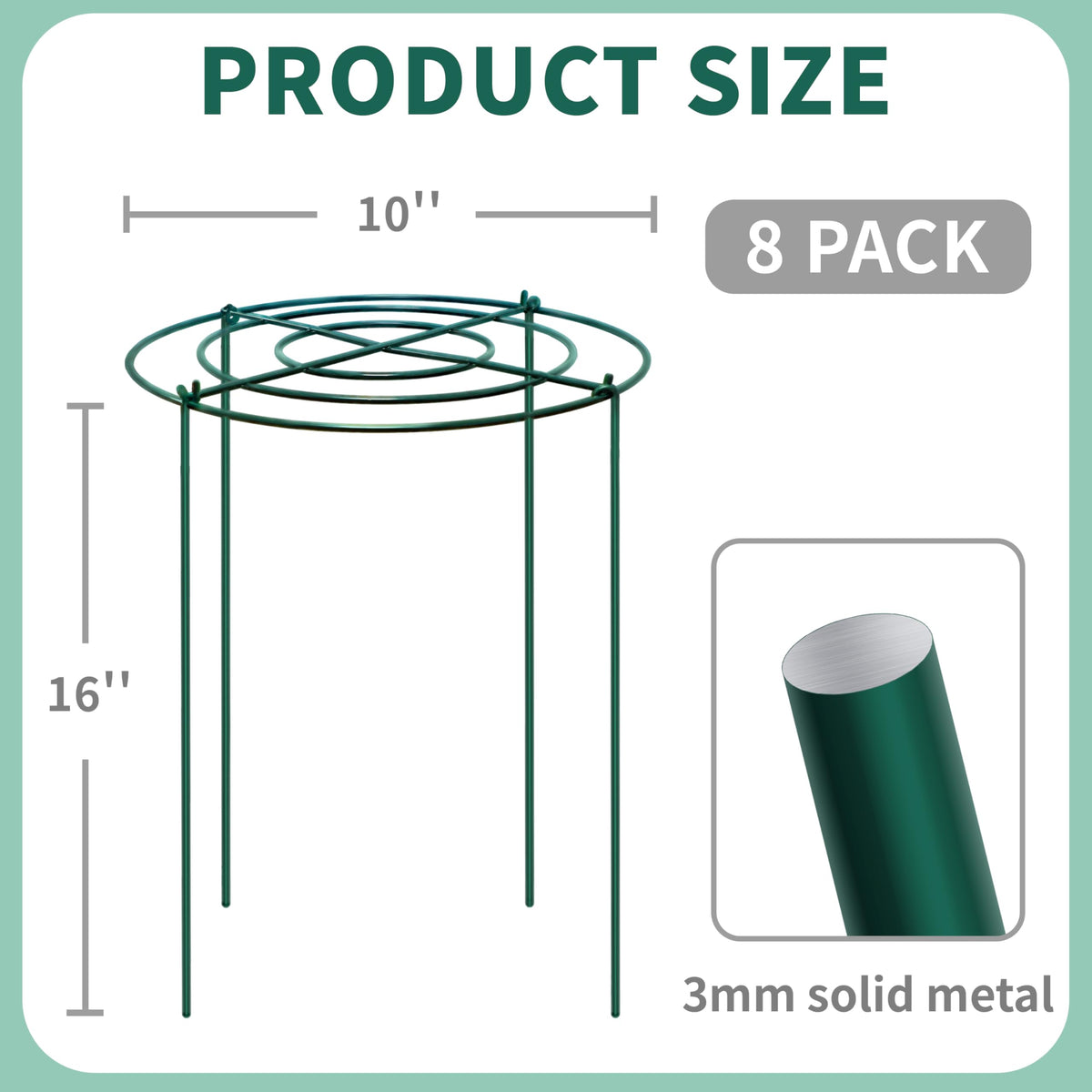 TCBWFY Thickened 3.5mm legs enhance stability for heavy blooms.