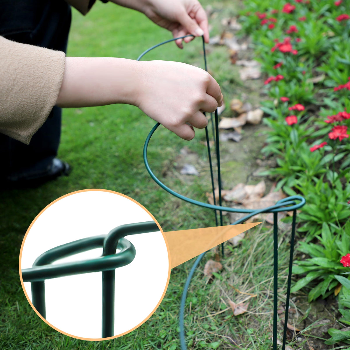 TCBWFY heavy-duty 4mm-wire stakes offer durable reusable garden support