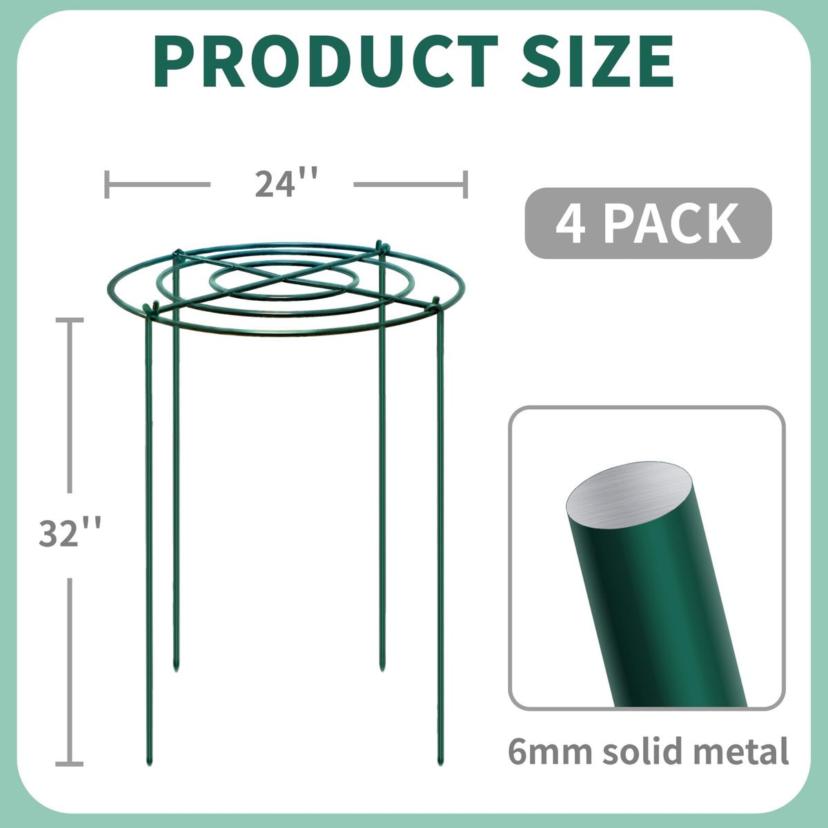 TCBWFY peony cage 24in-diameter ring stabilizes heavy blossoms outdoors
