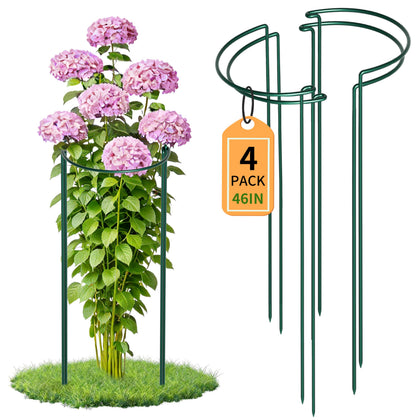 TCBWFY 16x46 half-round plant cage supports tall plants like peonies and tomatoes.