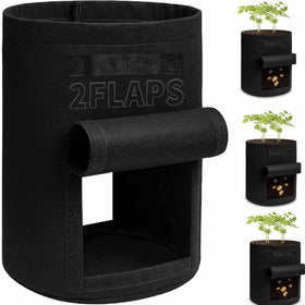 TCBWFY potato grow bag with two harvest windows for easy potato harvesting.