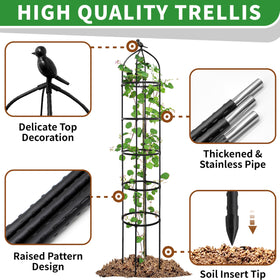 TCBWFY rustproof black plant tower keeps gardens tidy and stylish