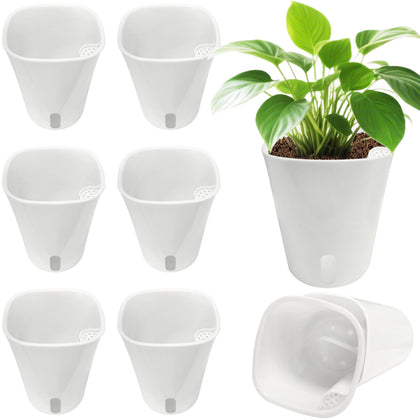 TCBWFY self-watering pot outer pot with window shows water level for easy care