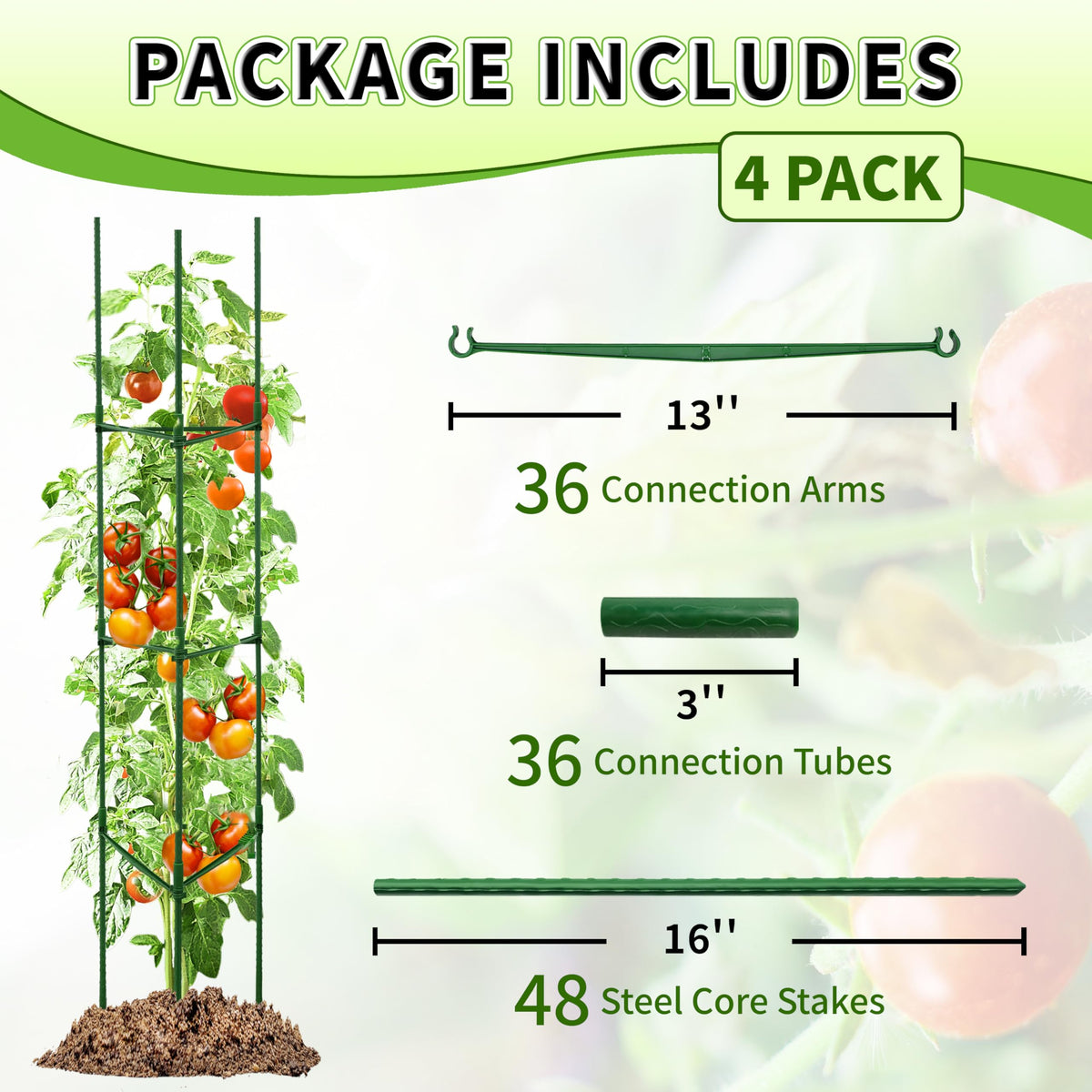 TCBWFY adjustable-height tomato cage demonstrates flexible stacking for growing vines.