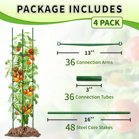 TCBWFY adjustable-height tomato cage demonstrates flexible stacking for growing vines.