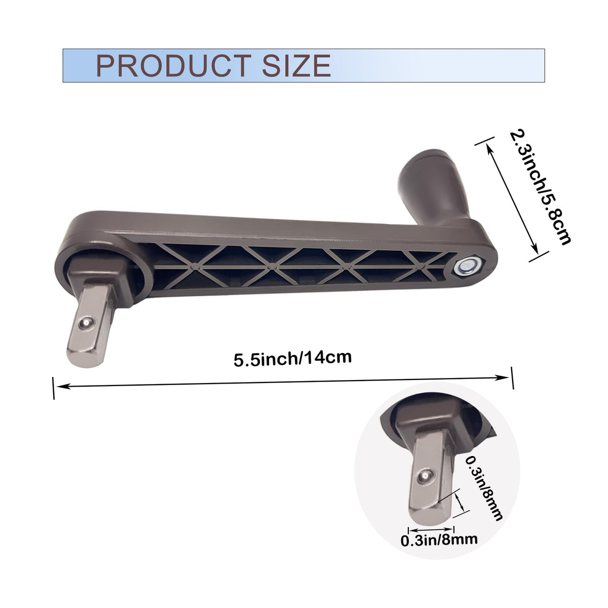 Tceapoo crank handle being installed on an umbrella