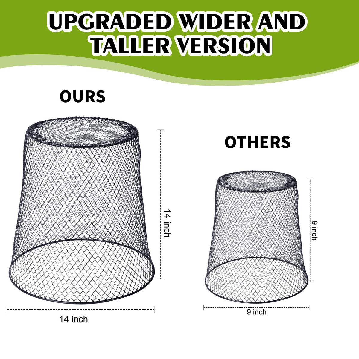 Tcevily 14-inch round plant protector shields outdoor vegetables and shrubs.