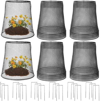 Tcevily 24-pack large chicken wire cloche protects plants from animals.