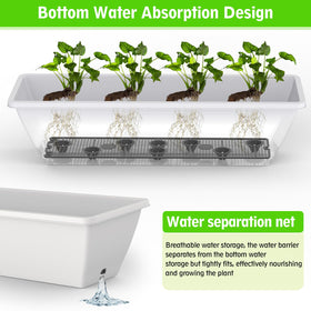 Tcevily durable plastic window planter withstands sun and weather