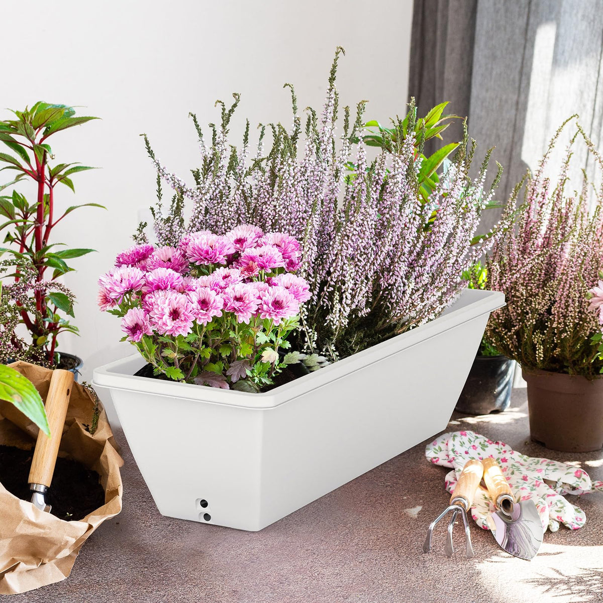 Tcevily balcony-friendly planter to brighten patios and decks