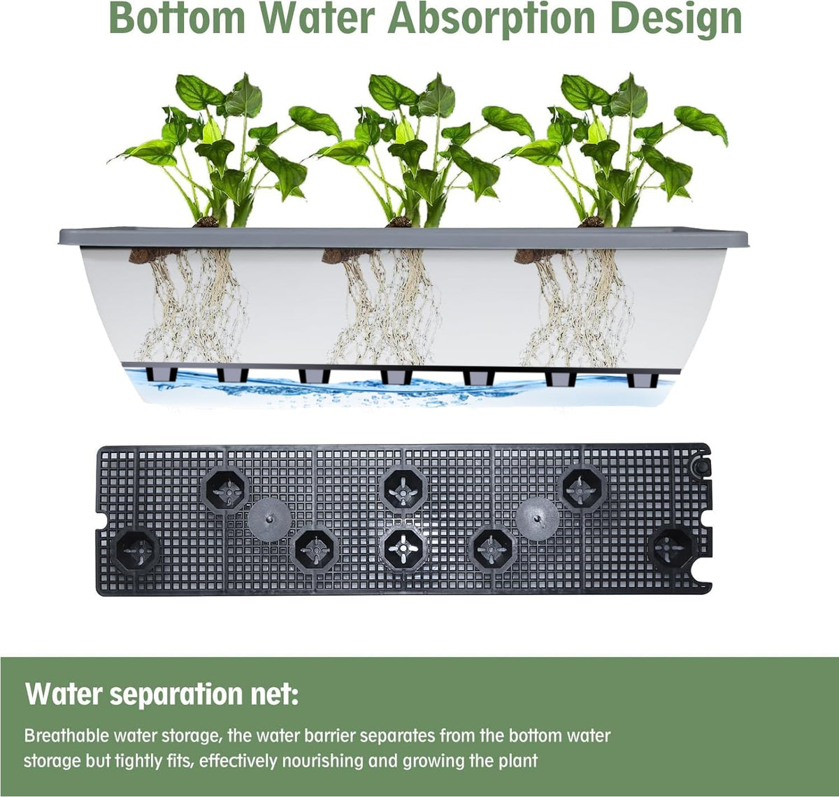 Tcevily stackable window box planters save storage space when not in use.