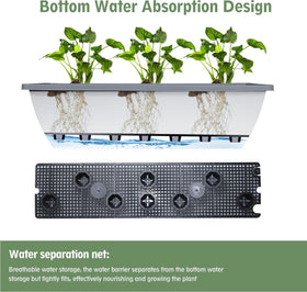 Tcevily stackable window box planters save storage space when not in use.