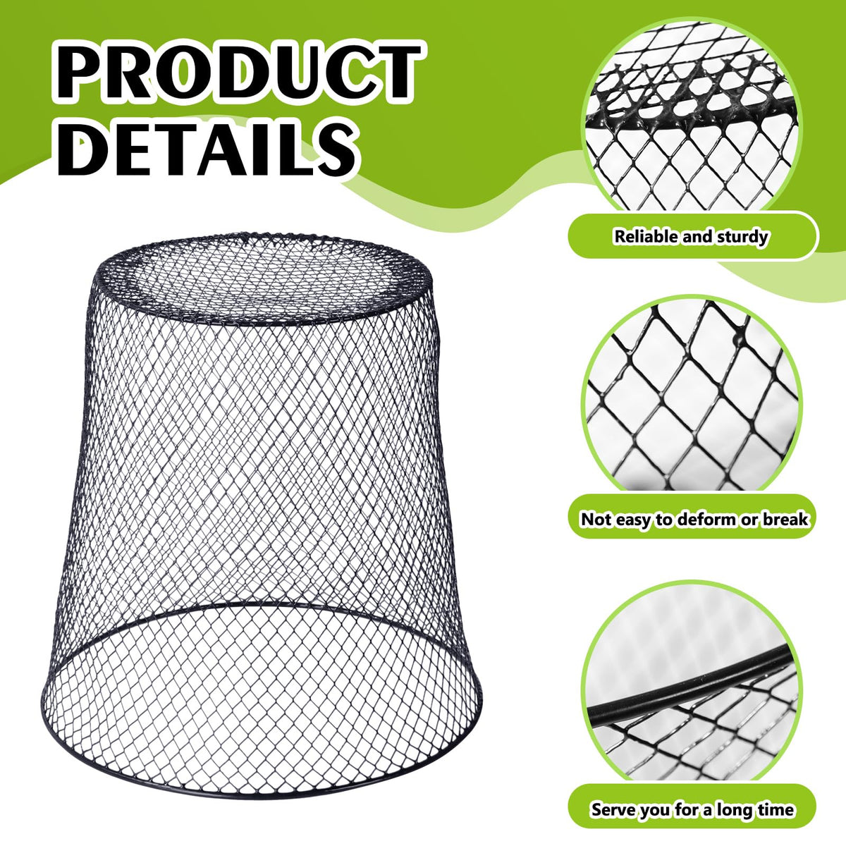 Tcevily vinyl-coated iron mesh close-up shows sturdy garden protection.