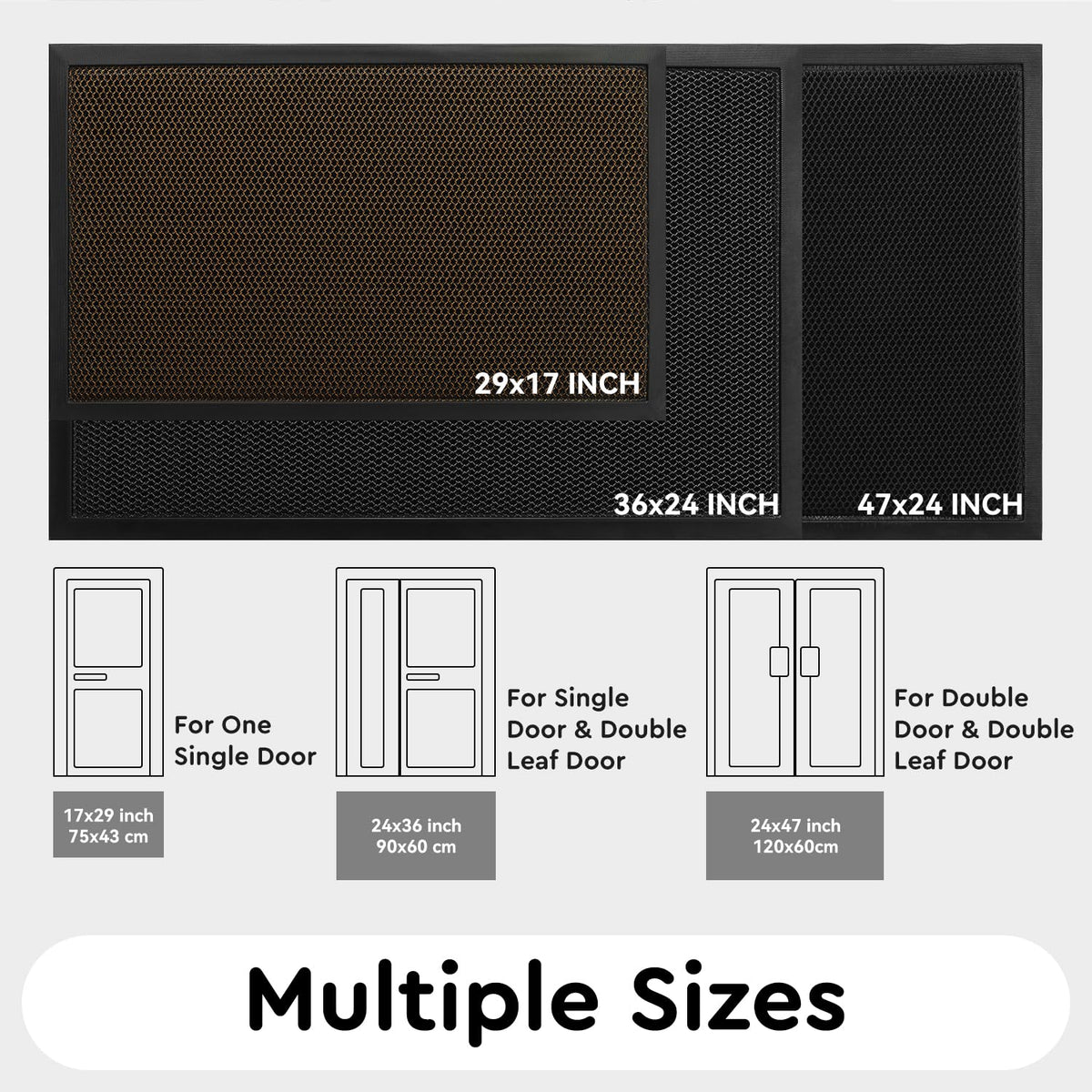 Tchdio brown dirt-trapper mat blends with home exterior