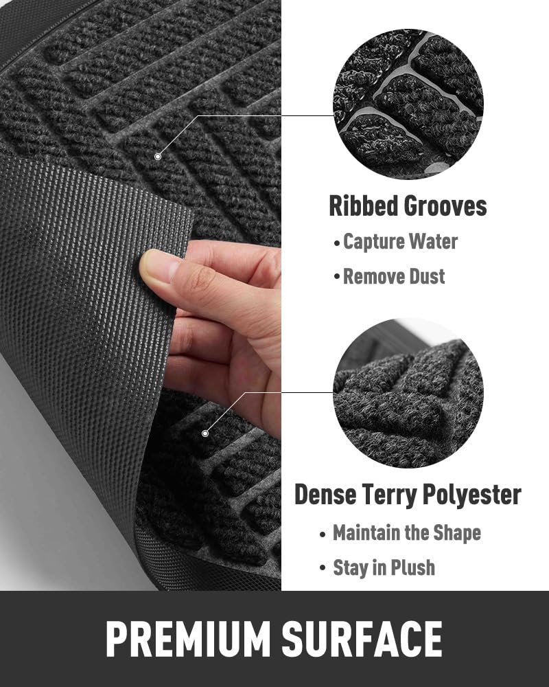 Tchdio door mat beveled rubber border prevents curling and water leakage for longer use.