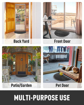 Tchdio door mat keeps entry tidy by trapping mud and moisture from shoes and paws.