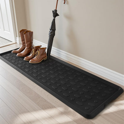 Tchdio durable rubber boot tray in entryway guards floors from mud