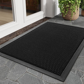 tchdio dirt-trapper mesh front door mat traps dust at the threshold for a cleaner entry