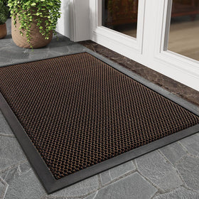Tchdio dirt-trapper front door mat for outside entrance absorbs moisture at the entry