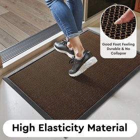 Tchdio dirt trap mat showing triple-layer design for durable comfort.