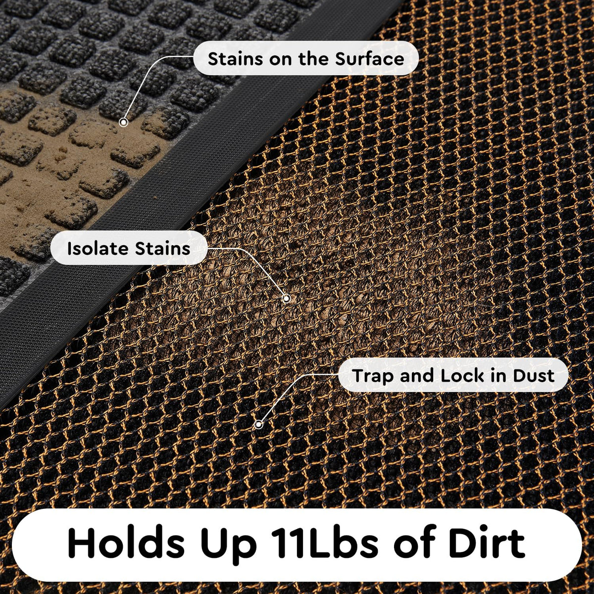 Tchdio outdoor doormat is easy to clean with a hose.