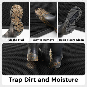 tchdio front door rug features a sturdy rubber backing for stable placement