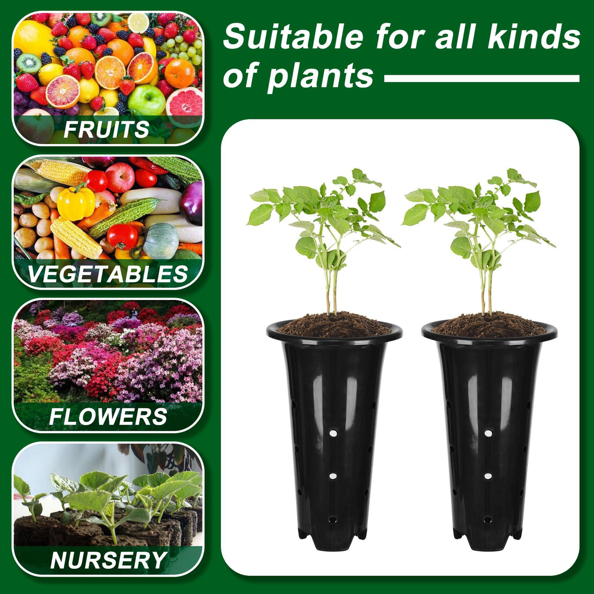 tchrules eco-friendly reusable seedling pots odor-free for plant care