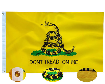 TCTOHZNG Dont Tread on Me flag 2x3 ft front view for outdoor display.