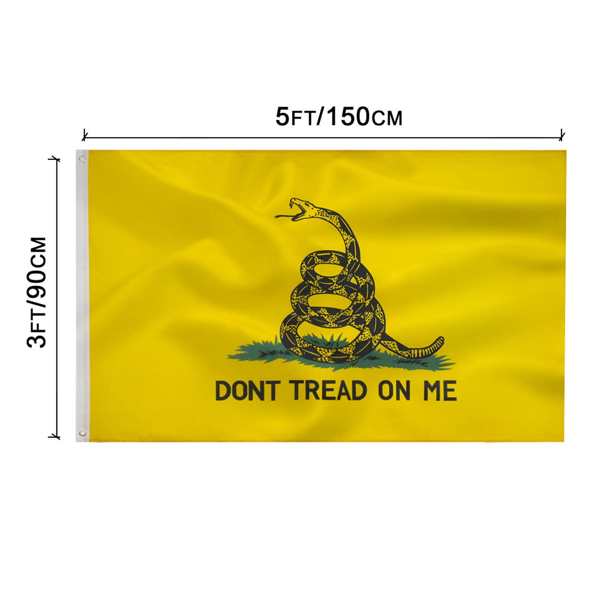 TCTOHZNG Dont Tread On Me flag 3x5 double-stitched Edges for lasting outdoor durability.