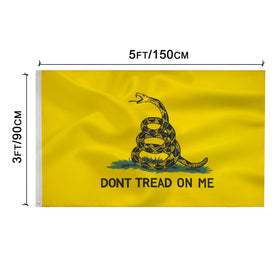 TCTOHZNG Dont Tread On Me flag 3x5 double-stitched Edges for lasting outdoor durability.