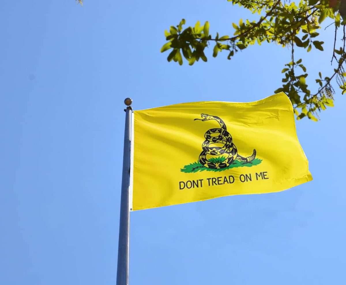 TCTOHZNG Dont Tread On Me flag 3x5 easy hanging for quick setup.