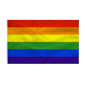 TCTOHZNG gay pride flag 3x5ft hanging outdoors with vibrant colors and durable construction.