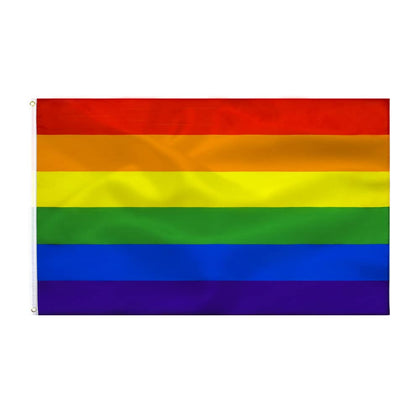 TCTOHZNG gay pride flag 3x5ft hanging outdoors with vibrant colors and durable construction.