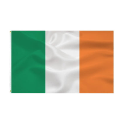 TCTOHZNG Irish Flag 3x5ft fluttering for outdoor Saint Patrick Day celebrations.