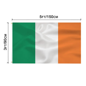 TCTOHZNG Irish Flag brass grommets ensure durable mounting.