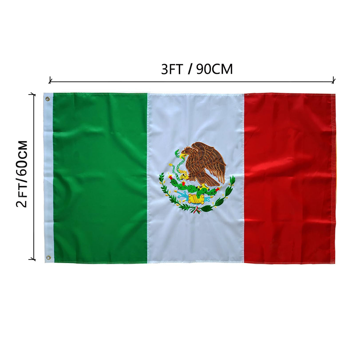 TCTOHZNG flag 2x3ft brass grommets for easy hanging.