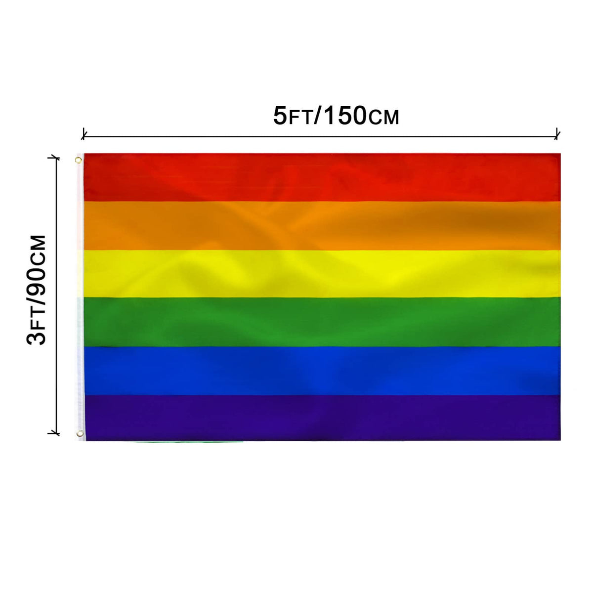 TCTOHZNG rainbow flag suitable for outdoor or indoor display with fade-resistant colors.