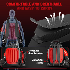 TDH blower back panel breathable design to reduce heat and moisture