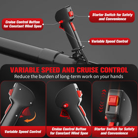 TDH leaf blower adjustable shoulder straps for all-day comfort