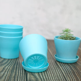 TDHDIKE blue nursery pot tray set keeps pots organized and stable